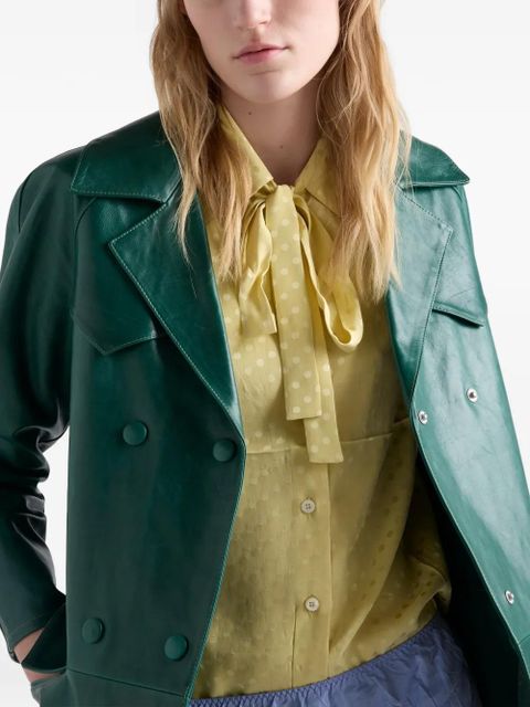 Prada polka-dot satin shirt - Yellow