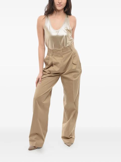 Prada pleated high-waisted trousers - Neutrals - zdjęcie produktu nr 2