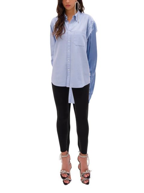 AREA deconstructed frayed-edge shirt - Blue