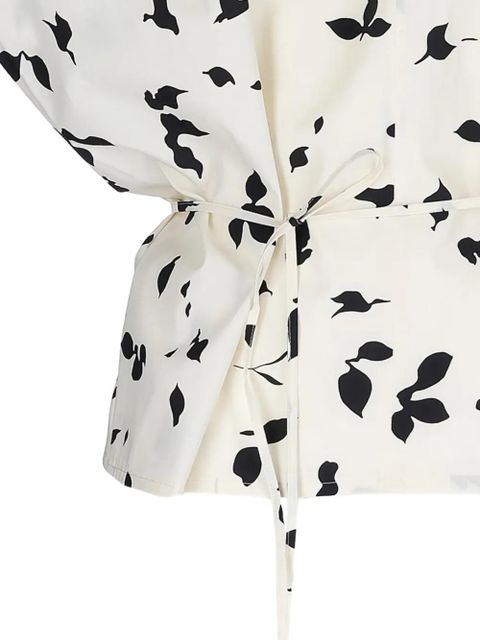 Alysi leaf-print tie blouse - White - zdjęcie produktu nr 2
