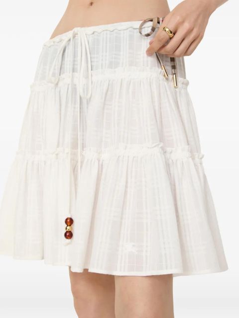 Burberry Check cotton voile skirt - Neutrals