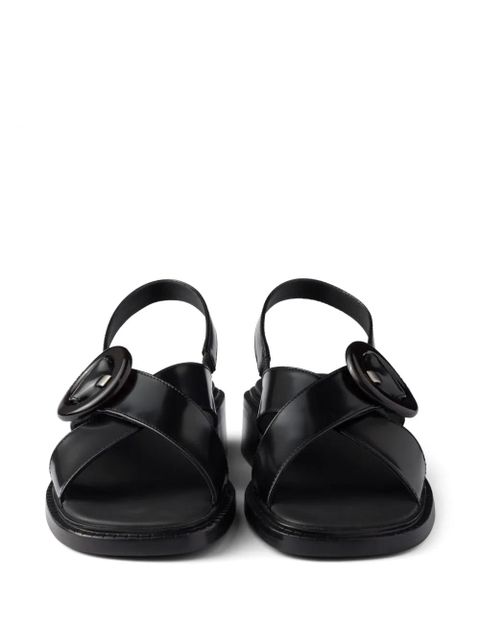 Prada brushed leather sandals - Black