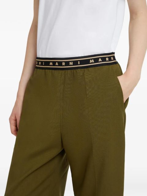 Marni logo trousers - Green