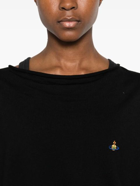 Vivienne Westwood orb-embroidered wool top - Black