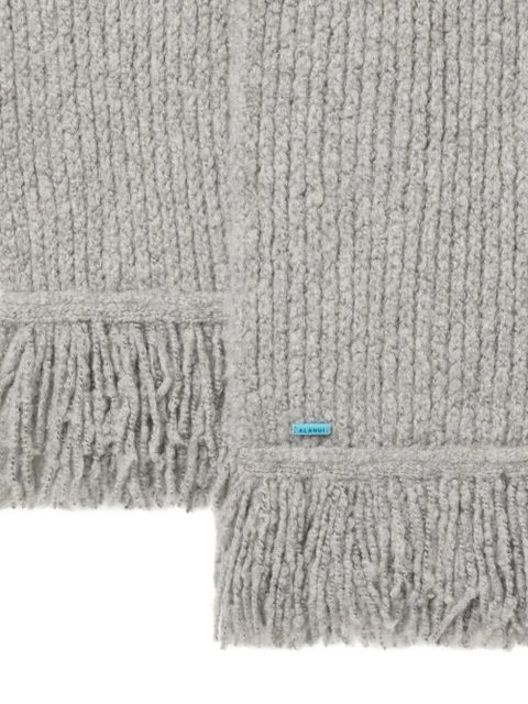 Alanui fringed ribbed scarf - Grey