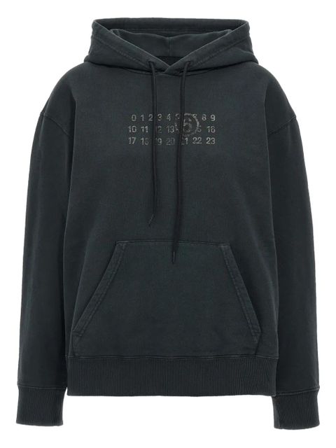 MM6 Maison Margiela numbers-print hoodie - Black - zdjęcie produktu nr 1
