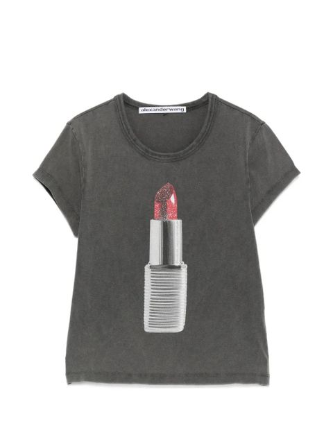 Alexander Wang lipstick-print T-shirt - Grey - zdjęcie produktu nr 1