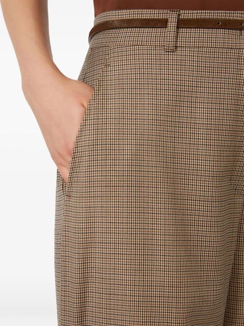 Max Mara checked belted tailored trousers - Brown