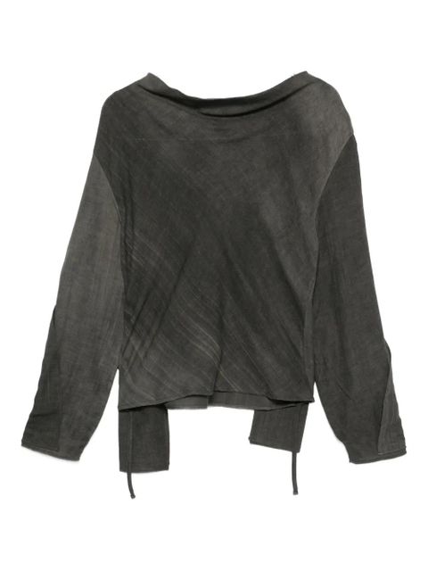 OUR LEGACY cotton-wool tie blouse - Grey - zdjęcie produktu nr 2