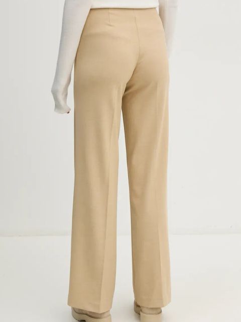 United Colors of Benetton spodnie damskie kolor beżowy proste high waist 4962DF01Z