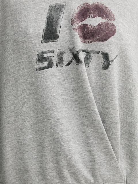 Miss Sixty bluza z domieszką wełny damska kolor szary z nadrukiem 6S3TJ59000