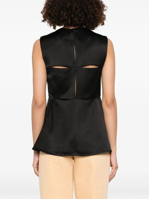 Jil Sander satin vest - Black