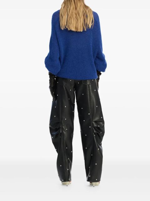 ROTATE BIRGER CHRISTENSEN logo-patch sweater - Blue