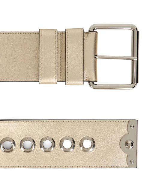 Valentino Garavani eyelet-detail belt - Gold - zdjęcie produktu nr 2