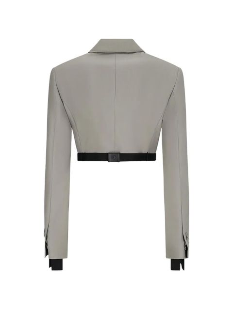 Max Mara cropped notched-lapel jacket - Grey - zdjęcie produktu nr 2