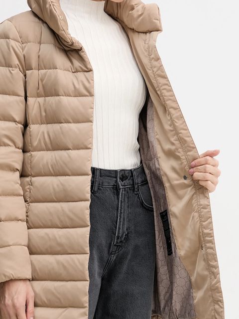 Geox kurtka puchowa BETTANIE kolor beżowy przejściowa W5626N T3122