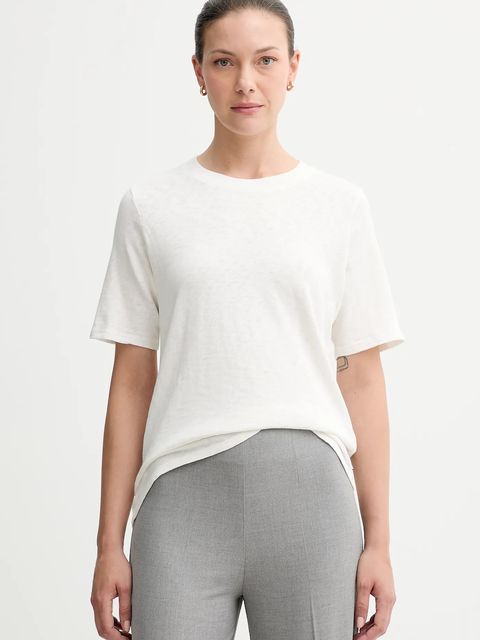 Marc O'Polo t-shirt bawełniany damski kolor beżowy 5000006282 - zdjęcie produktu nr 1