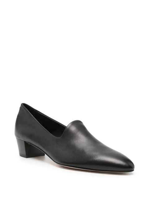 Aeyde 40mm almond-toe block-heel loafers - Black