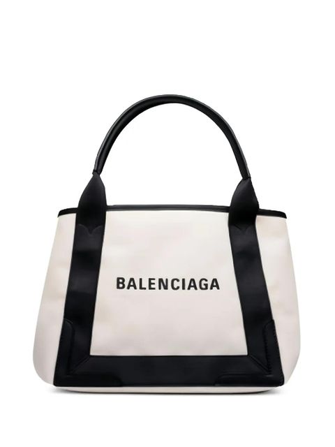 Balenciaga small Navy Cabas logo tote bag - Neutrals - zdjęcie produktu nr 1