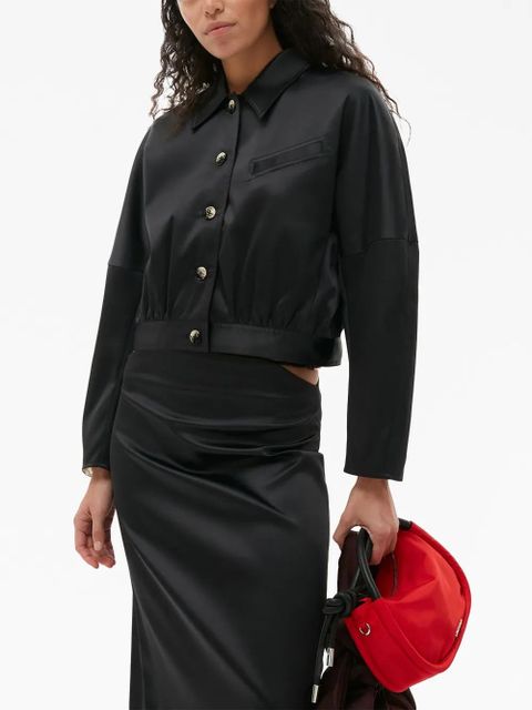 GANNI long-sleeve bomber jacket - Black