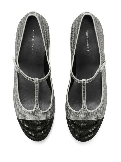 Tory Burch rhinestone embellished ballerina shoes - Grey - zdjęcie produktu nr 2