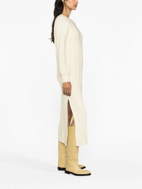 Golden Goose cable-knit crew neck dress - White