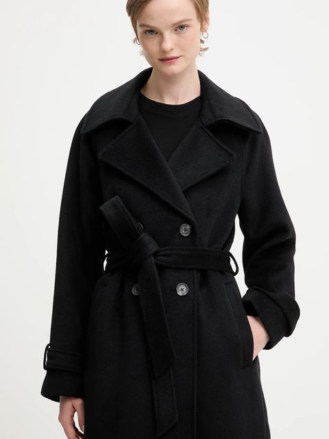 Abercrombie & Fitch płaszcz kolor czarny KI144-5191-900