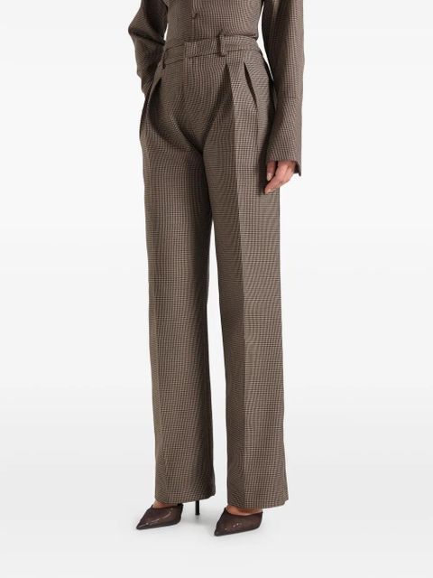 Manière De Voir houndstooth pleated tailored trousers - Brown - zdjęcie produktu nr 1