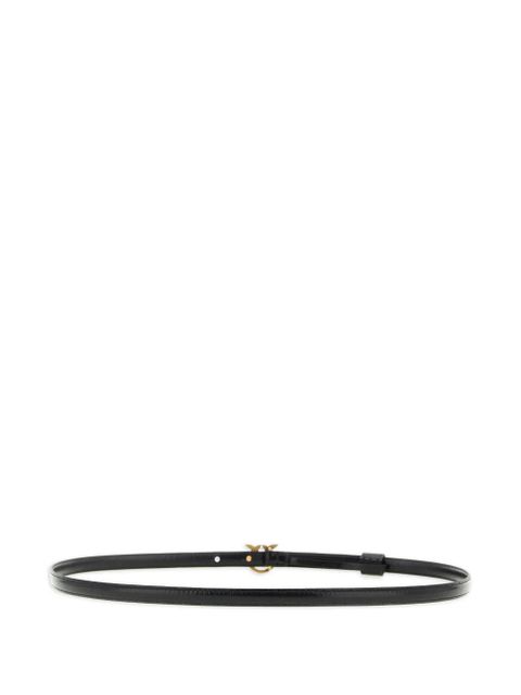 PINKO Love-Birds Berry leather belt - Black - zdjęcie produktu nr 2