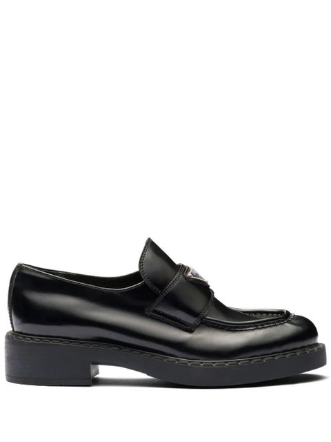 Prada Chocolate brushed leather loafers - Black - zdjęcie produktu nr 1