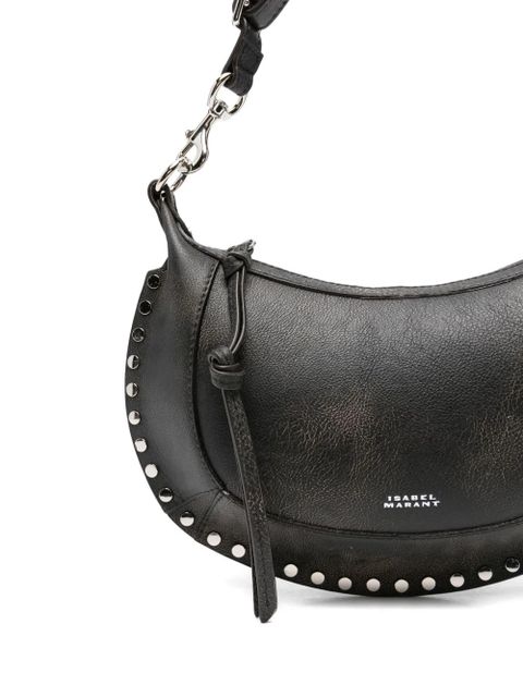 ISABEL MARANT Oskan Moon stud-embellished leather shoulder bag - Brown