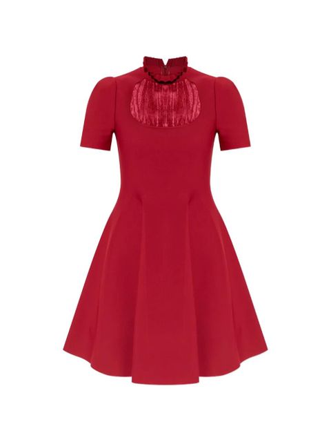 Alexander McQueen ruffled-neck mini dress - Red - zdjęcie produktu nr 1
