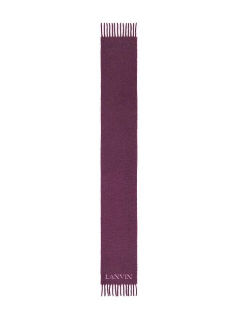 Lanvin jacquard logo motif fringed scarf - Purple - zdjęcie produktu nr 2