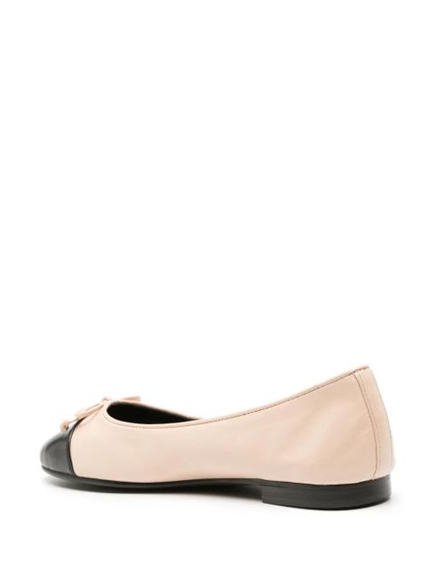 Tory Burch Double-T leather ballerina shoes - Neutrals