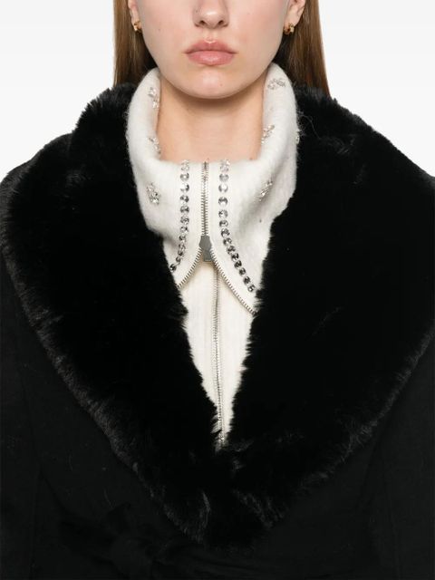 Maje double-faced midi coat - Black