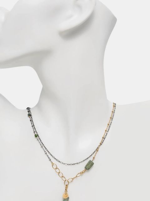 Answear.LAB naszyjnik z kyanitem zielonym ręcznie wykonany ze srebra pokrytego złotem - zdjęcie produktu nr 1