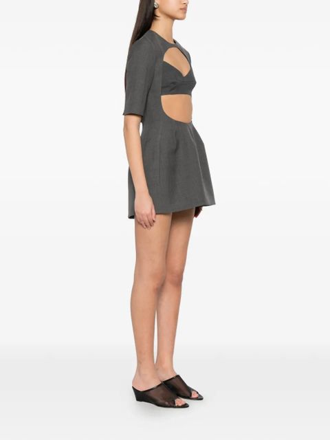 Jil Sander cut-out short-sleeve mini dress - Grey