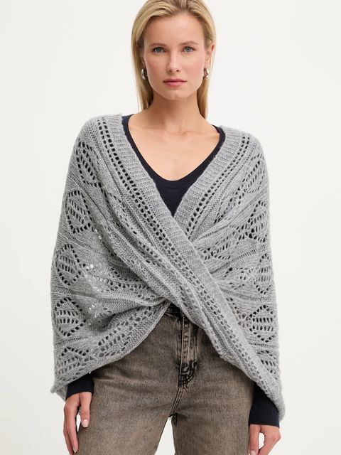 Answear.LAB komin z wełną merino damski kolor szary gładki - zdjęcie produktu nr 1