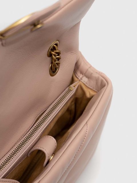 Pinko torebka skórzana kolor różowy 100038.A0F2