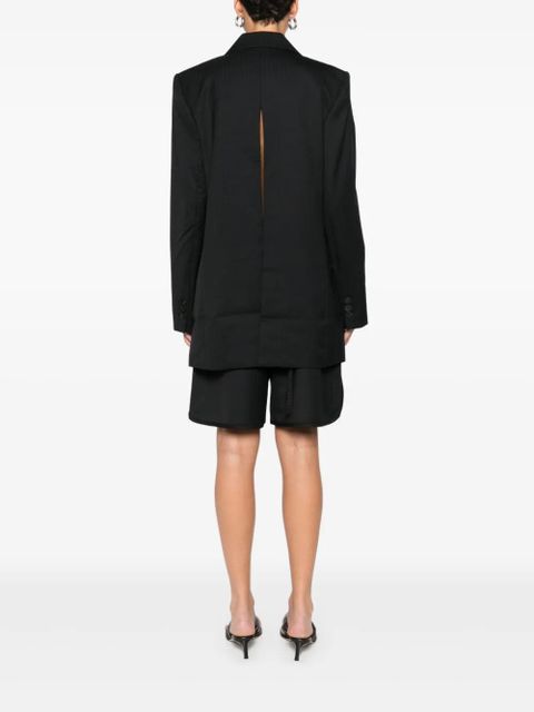 St. Agni pinstriped split-detail blazer - Black