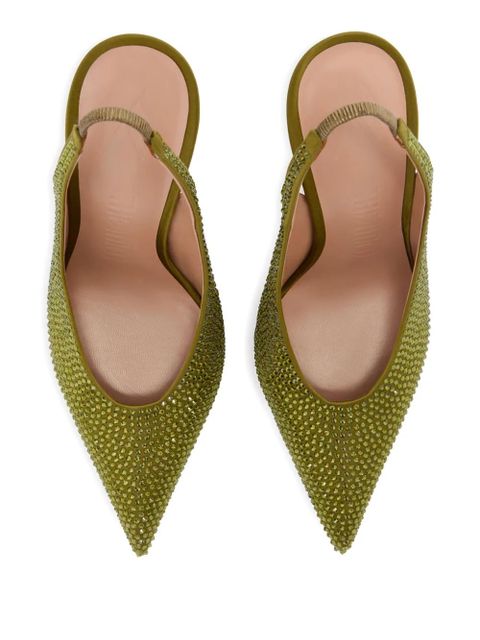 The Attico 95mm Viper pointed embellished pumps - Green - zdjęcie produktu nr 2
