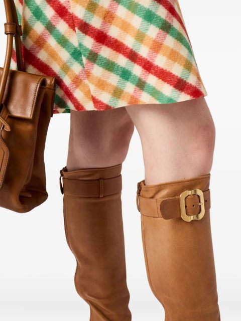 Miu Miu 65mm buckle-fastening leather boots - Brown - zdjęcie produktu nr 2