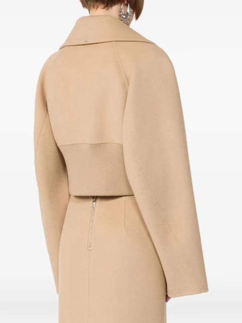 Max Mara oversized-lapel cropped jacket - Neutrals