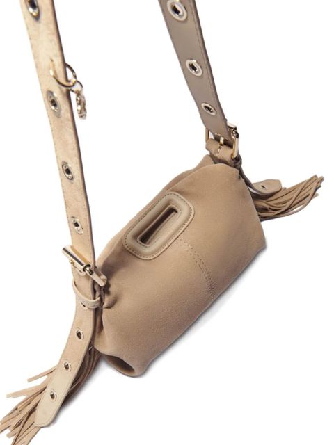 Maje mini Miss M fringe-top shoulder bag - Neutrals