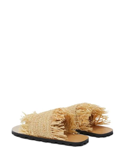 Jil Sander flat straw sandals - Neutrals