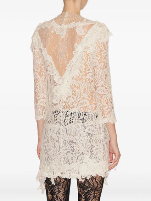 ISABEL MARANT Rubiana floral-lace ruffled dress - White