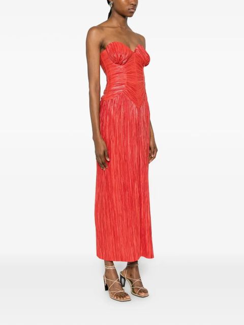Cult Gaia Ashika pleated strapless dress - Red