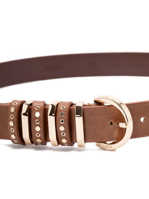 PINKO studded buckle belt - Brown - zdjęcie produktu nr 2