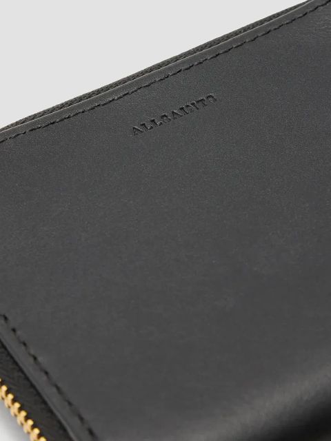 AllSaints portfel skórzany LENA HEX damski kolor czarny W130XC