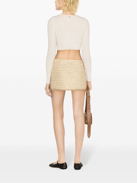 Miu Miu sequinned tweed miniskirt - Gold